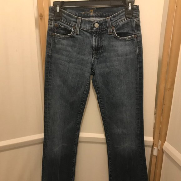 7 For All Mankind Women's Blue Boot Cut Jeans - Picture 2 of 8
